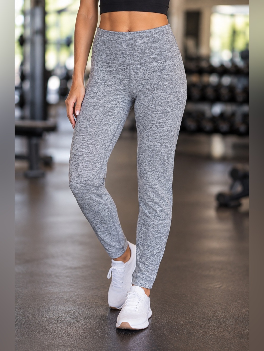 NOBULL High-Waisted Heather Gray Performance Leggings – Size Small